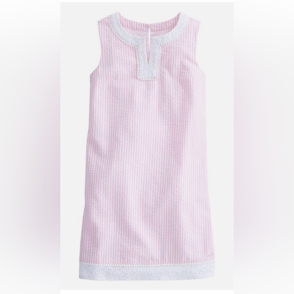 Girls Vineyard Vines Pink Seersucker Dress NWT